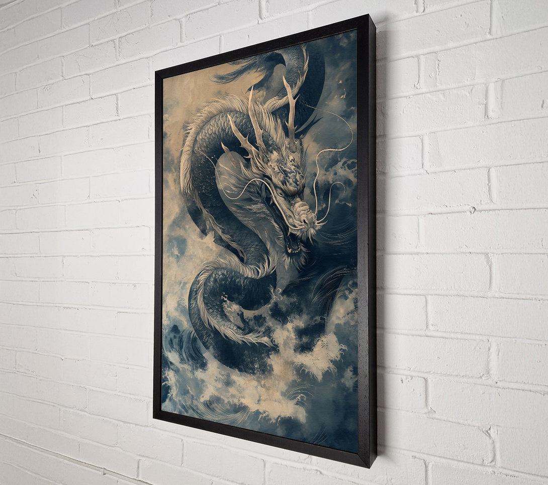  A Canvas Print of Azure Dragon'S Fury Canvas Print