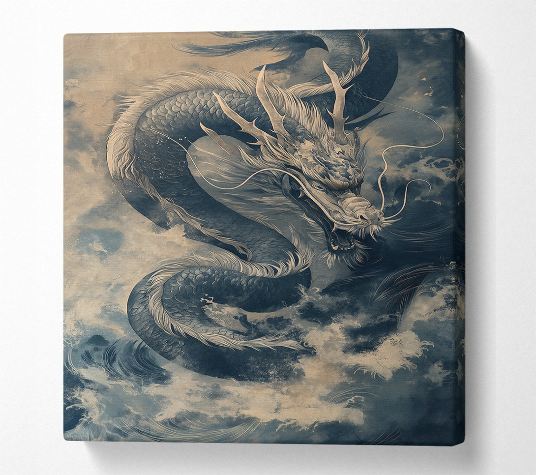  A Canvas Print of Azure Dragon'S Fury Canvas Print