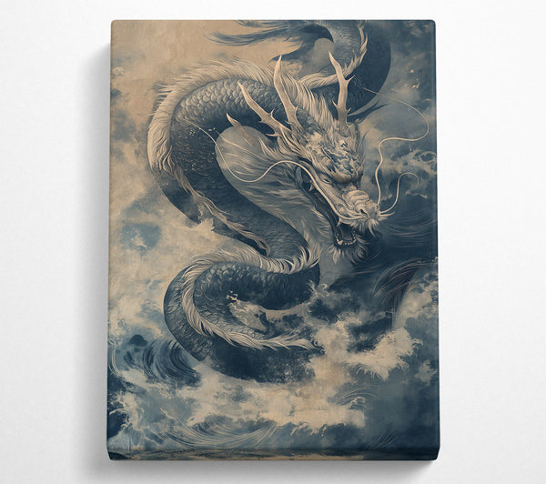  A Canvas Print of Azure Dragon'S Fury Canvas Print