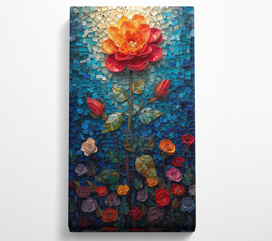 A Canvas Print of Orange Rose Mosaic Canvas Art