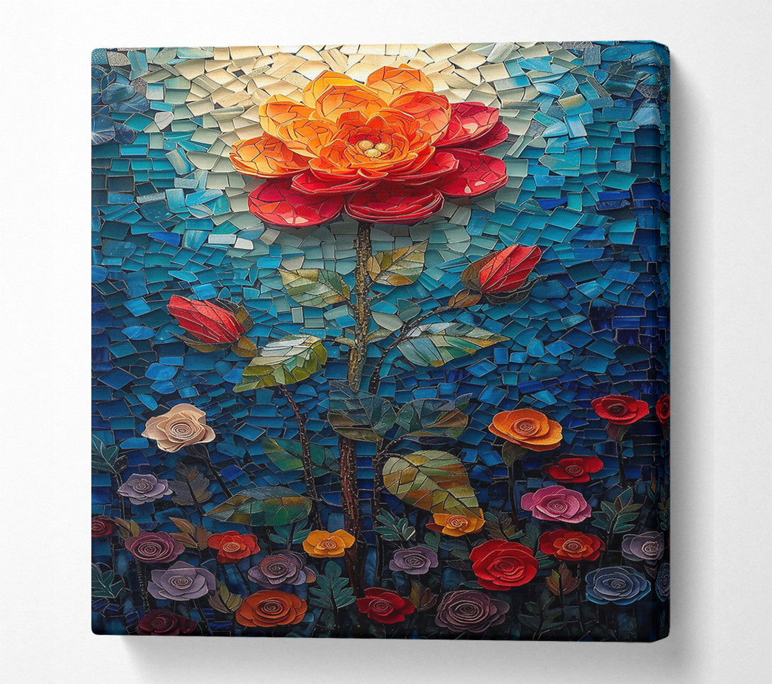  A Canvas Print of Orange Rose Mosaic Canvas Art