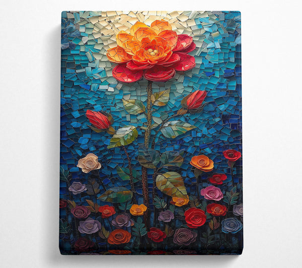  A Canvas Print of Orange Rose Mosaic Canvas Art