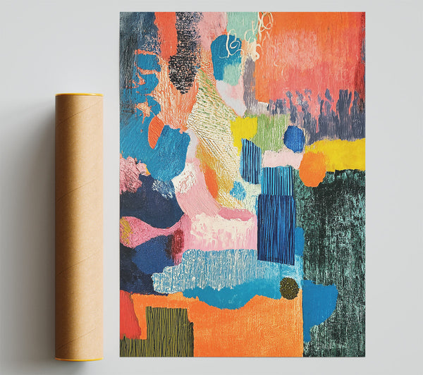 Azure Orange Harmony Giclee Print