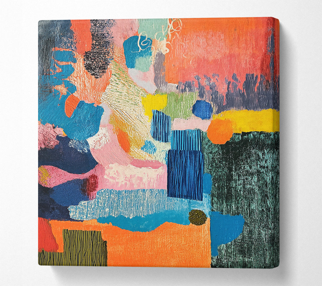  A Canvas Print of Azure Orange Harmony Canvas Wall Art