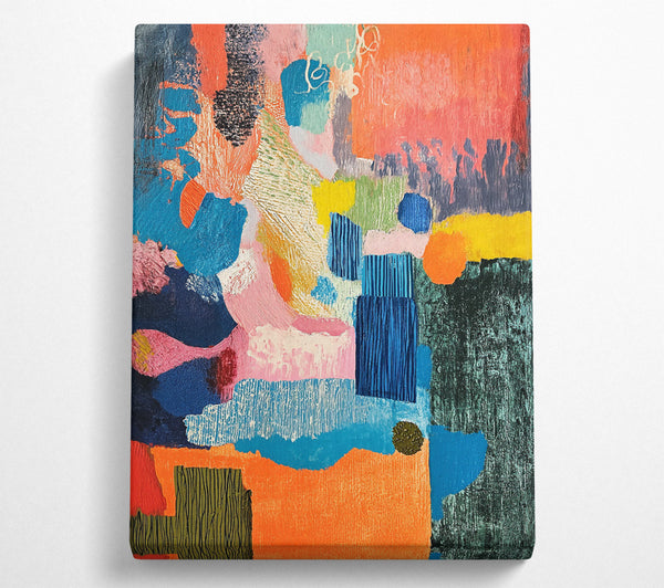  A Canvas Print of Azure Orange Harmony Canvas Wall Art