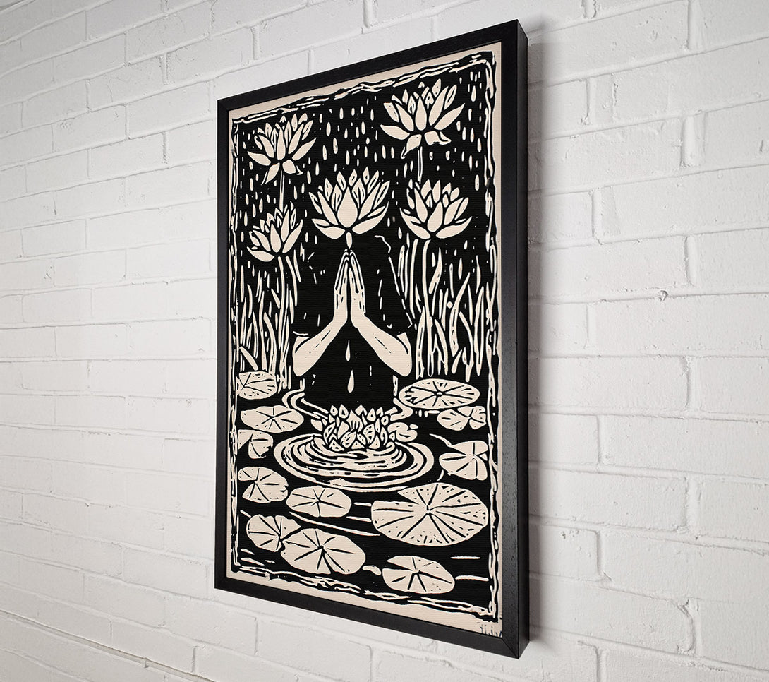  A Canvas Print of Black Lotus Prayer Canvas Wall Art