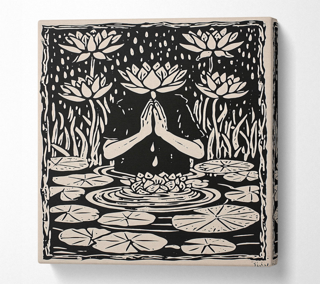  A Canvas Print of Black Lotus Prayer Canvas Wall Art