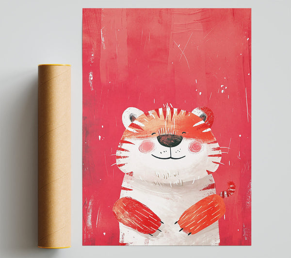 Smiling Red Tiger Poster