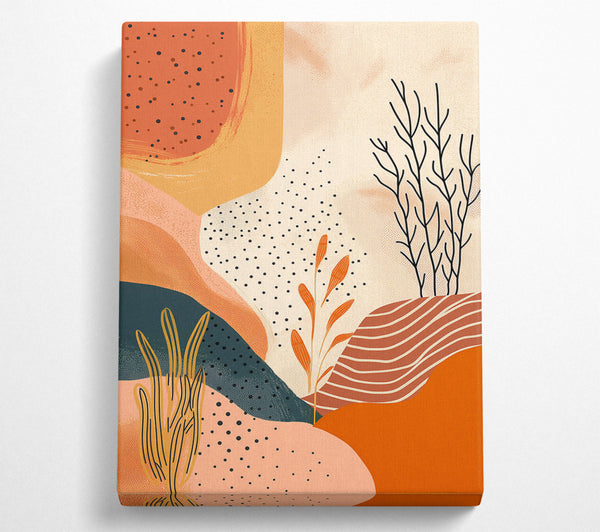  A Canvas Print of Orange Abstract Landscape Canvas Wall Art