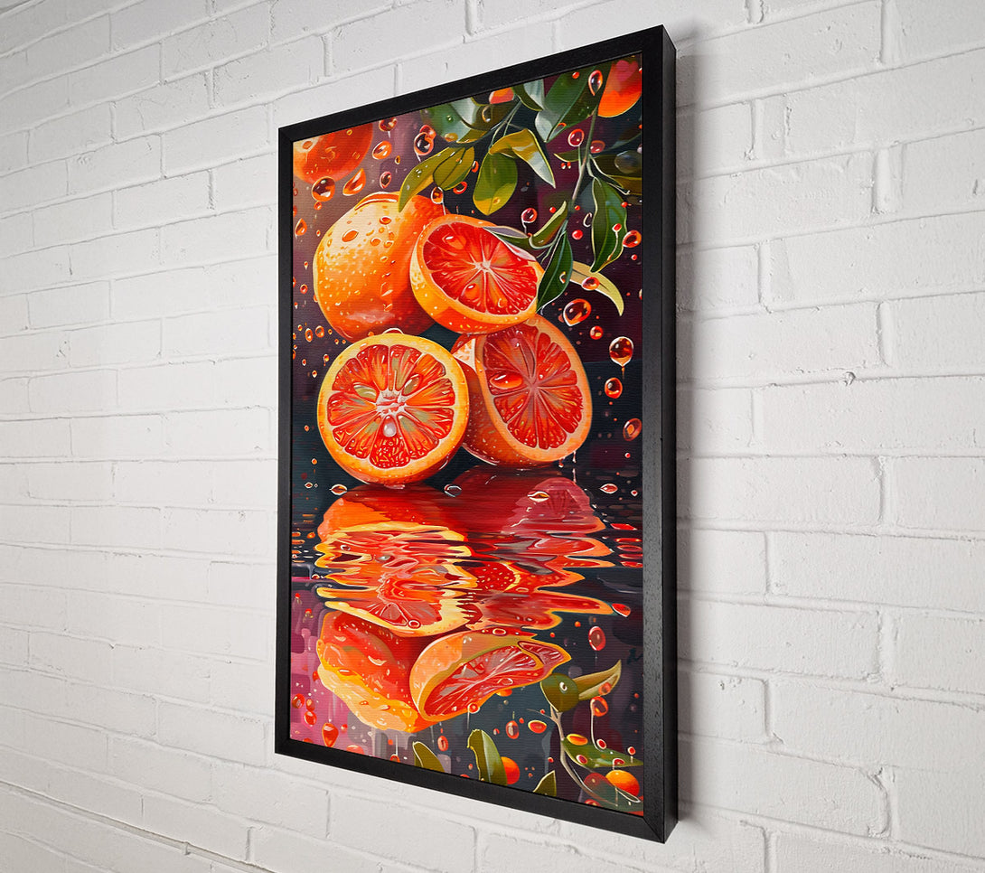  A Canvas Print of Crimson Citrus Reflection Canvas Art