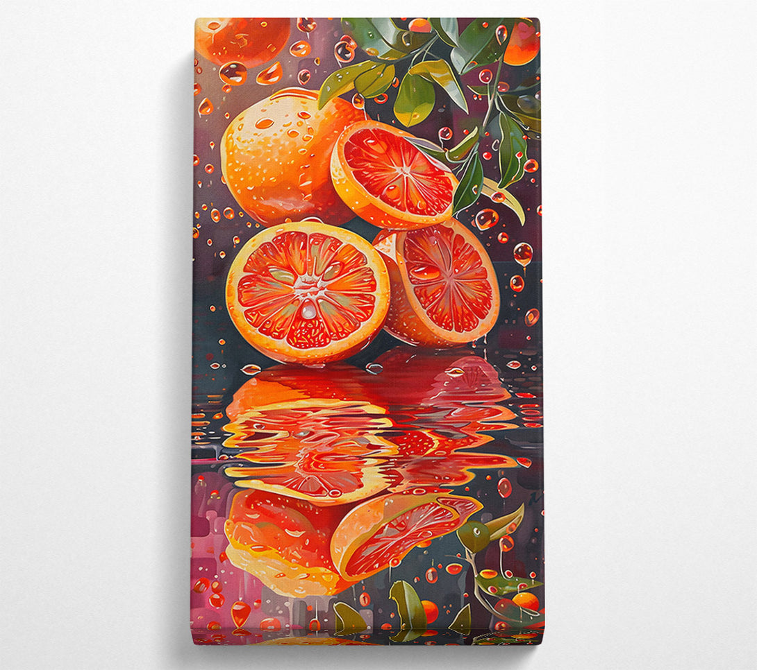  A Canvas Print of Crimson Citrus Reflection Canvas Art