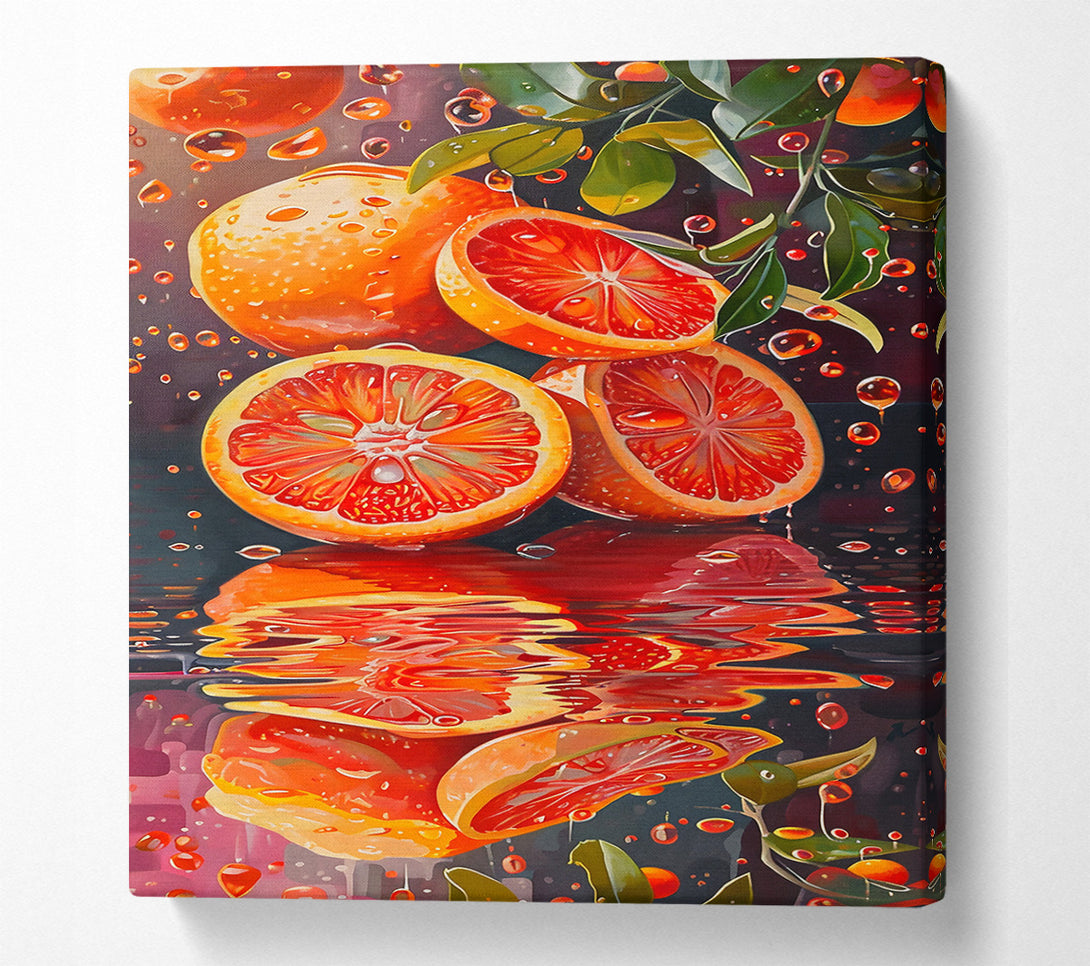  A Canvas Print of Crimson Citrus Reflection Canvas Art