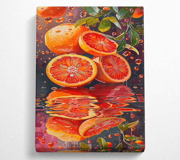  A Canvas Print of Crimson Citrus Reflection Canvas Art