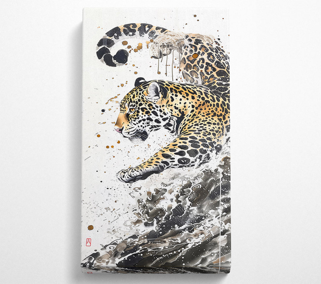  A Canvas Print of Golden Jaguar Splash Canvas Print