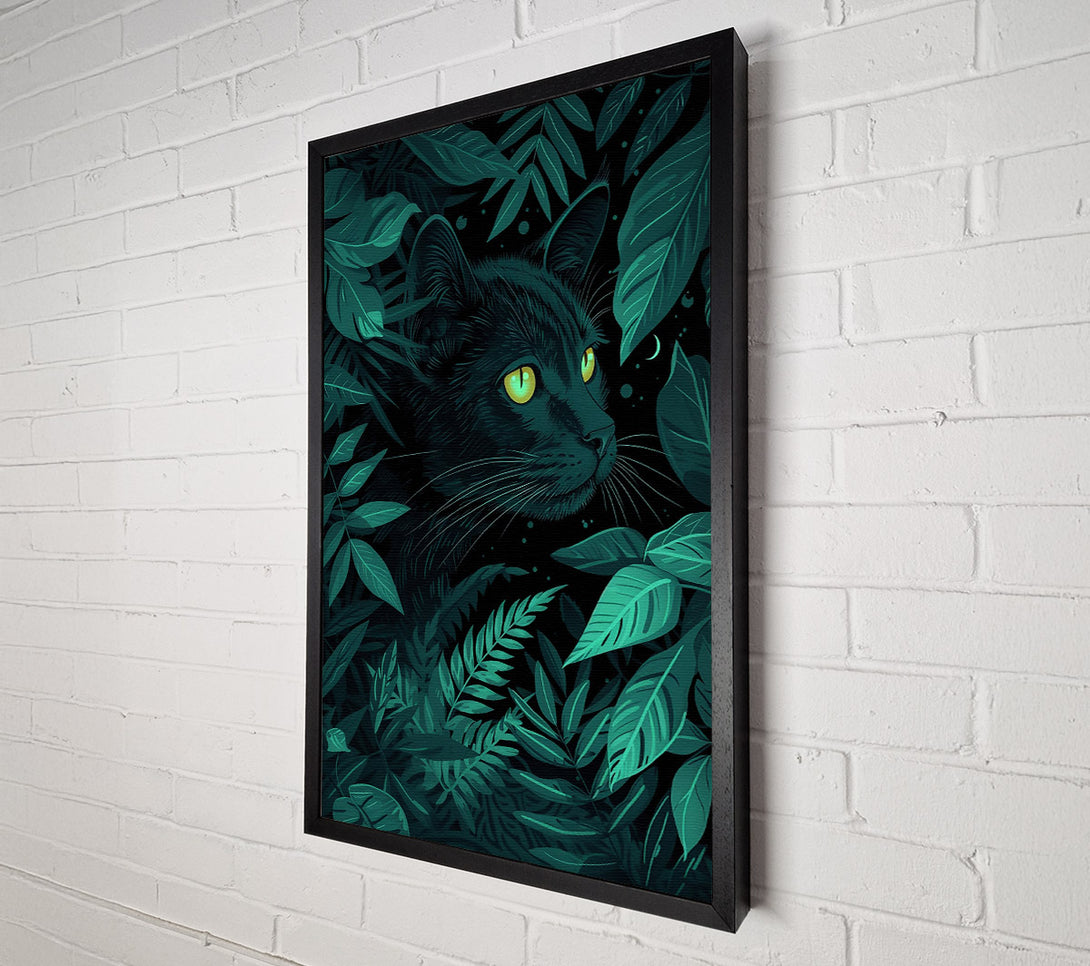 A Canvas Print of Emerald Eyes In The Dark Canvas Wall Art