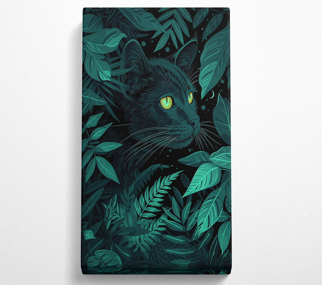  A Canvas Print of Emerald Eyes In The Dark Canvas Wall Art