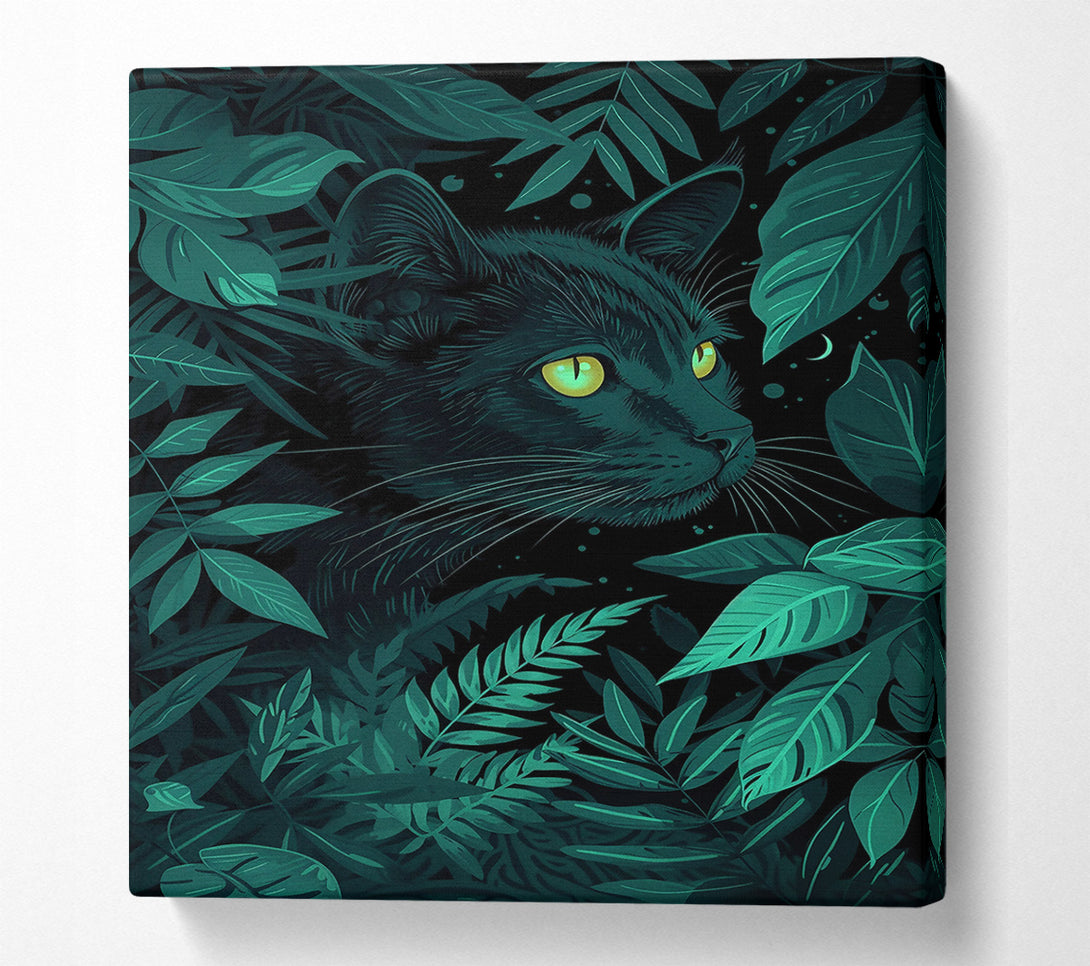  A Canvas Print of Emerald Eyes In The Dark Canvas Wall Art
