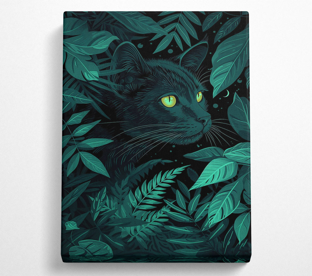  A Canvas Print of Emerald Eyes In The Dark Canvas Wall Art