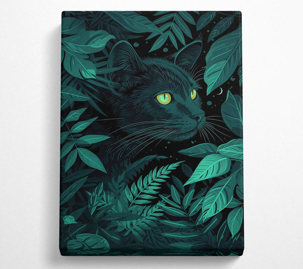  A Canvas Print of Emerald Eyes In The Dark Canvas Wall Art