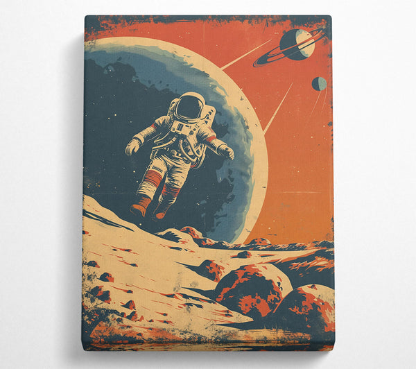  A Canvas Print of Orange Spacewalk Canvas Wall Art