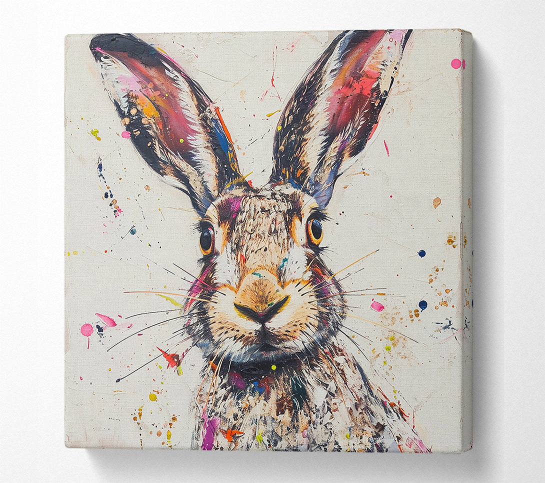  A Canvas Print of Pink Splashed Hare Canvas Art