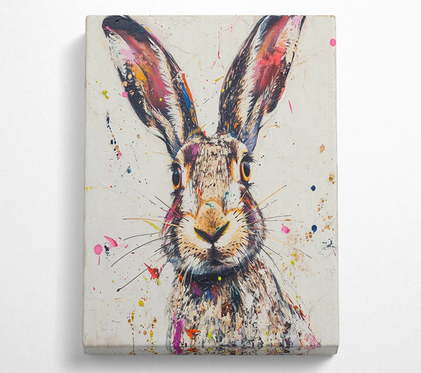  A Canvas Print of Pink Splashed Hare Canvas Art