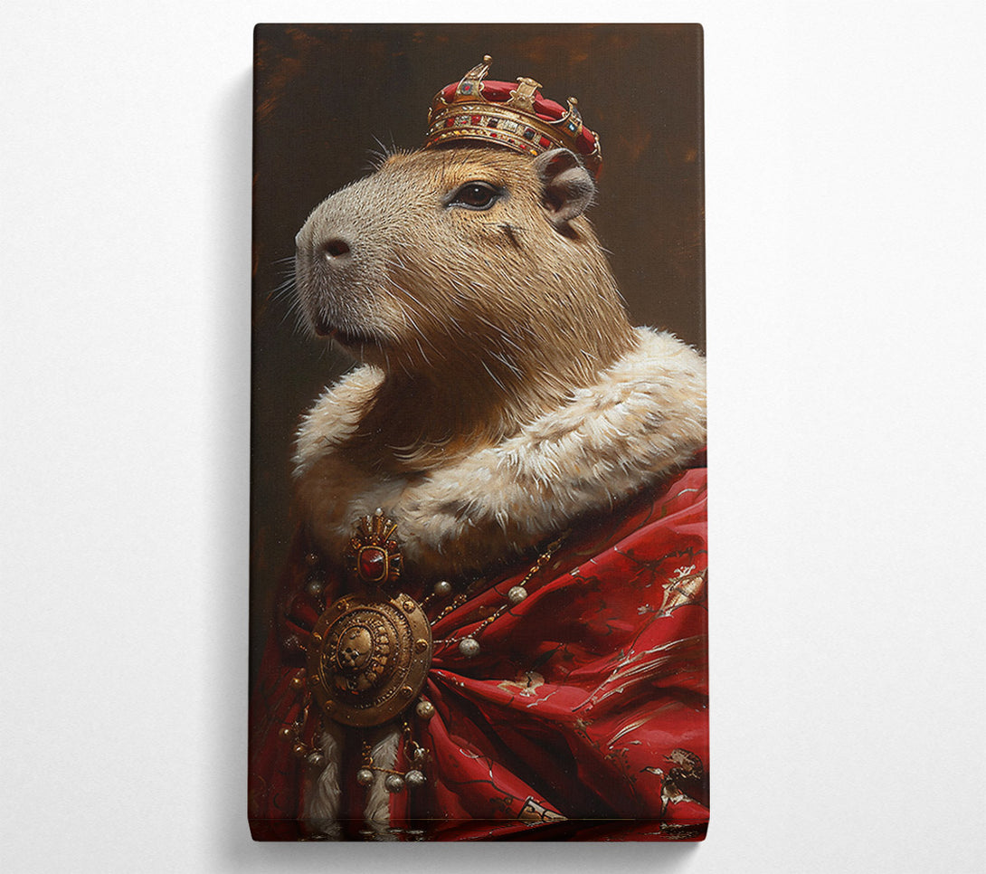  A Canvas Print of Crimson Capybara King Canvas Art