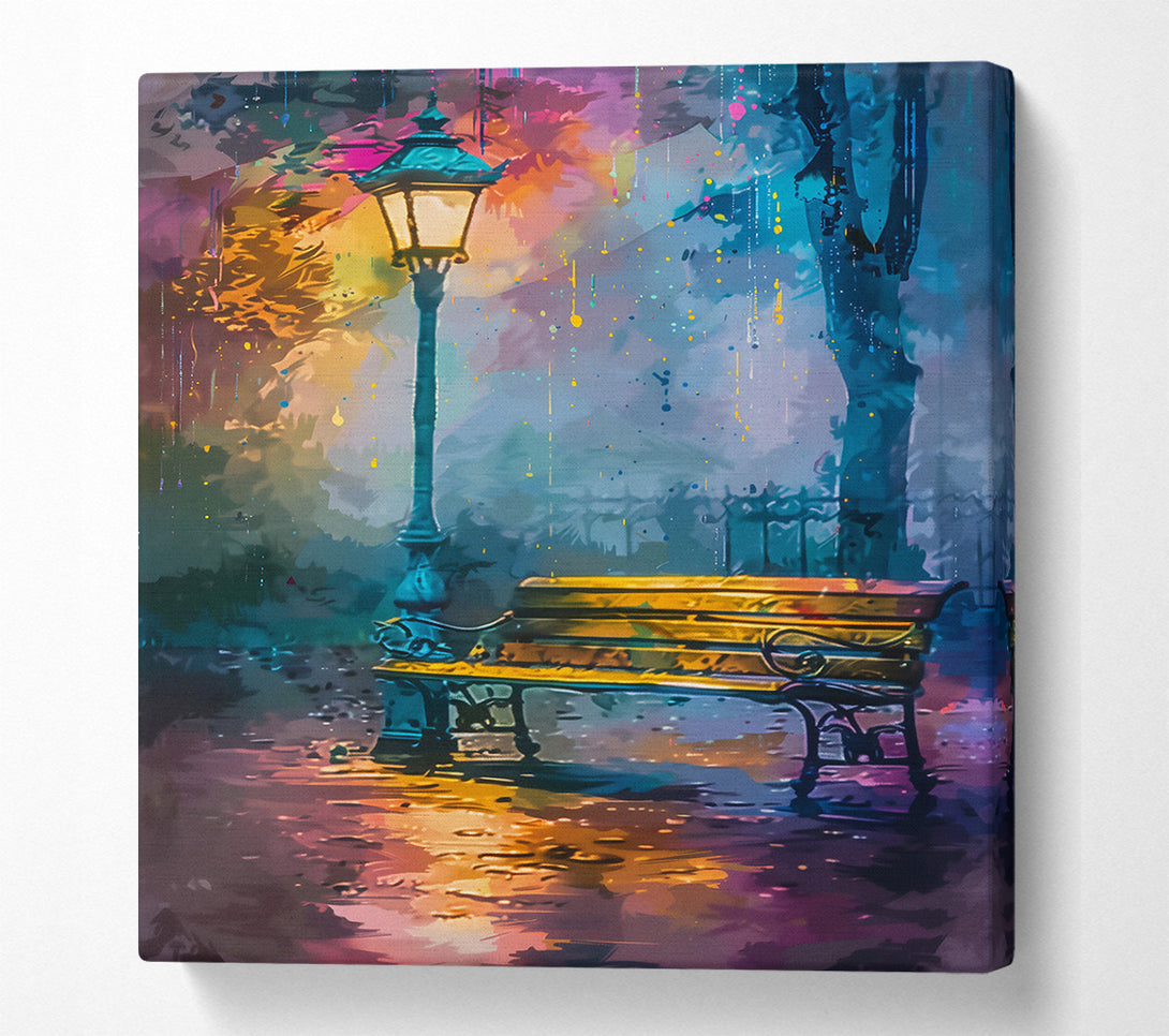  A Canvas Print of Golden Light Rain Canvas Wall Art