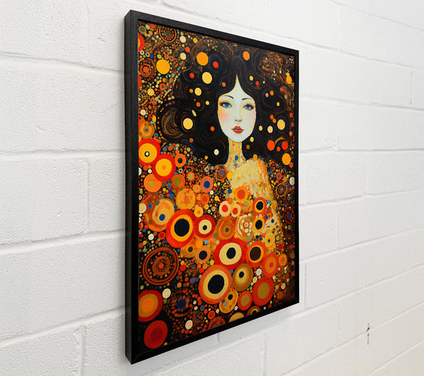 Klimt Orange Circles
