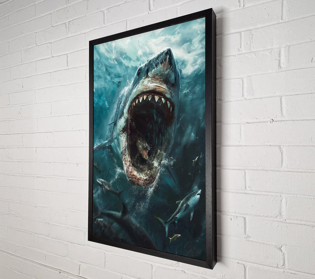  A Canvas Print of Azure Jaws Of Terror Canvas Wall Art