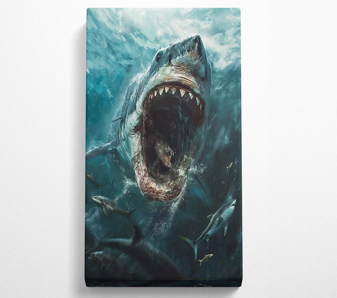  A Canvas Print of Azure Jaws Of Terror Canvas Wall Art