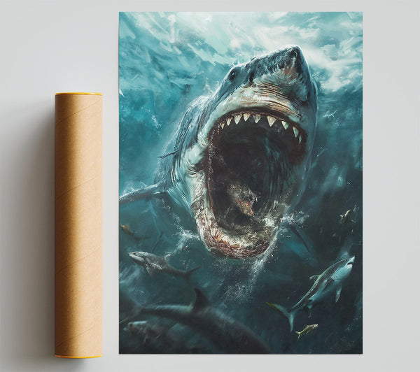 Azure Jaws Of Terror Giclee Print