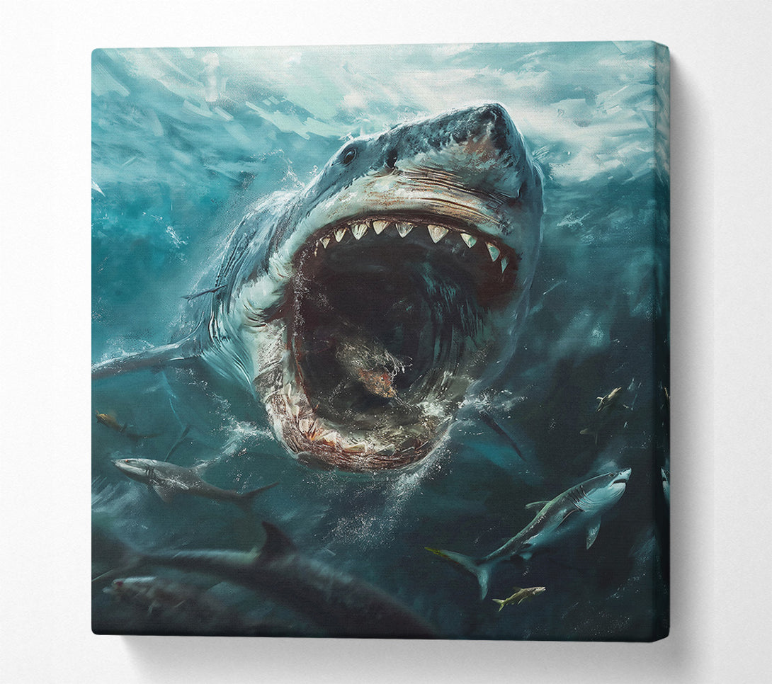  A Canvas Print of Azure Jaws Of Terror Canvas Wall Art