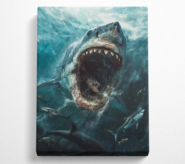  A Canvas Print of Azure Jaws Of Terror Canvas Wall Art