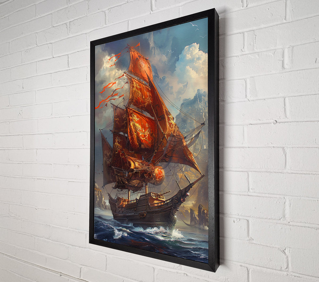  A Canvas Print of Crimson Sails Of Dawn Canvas Print