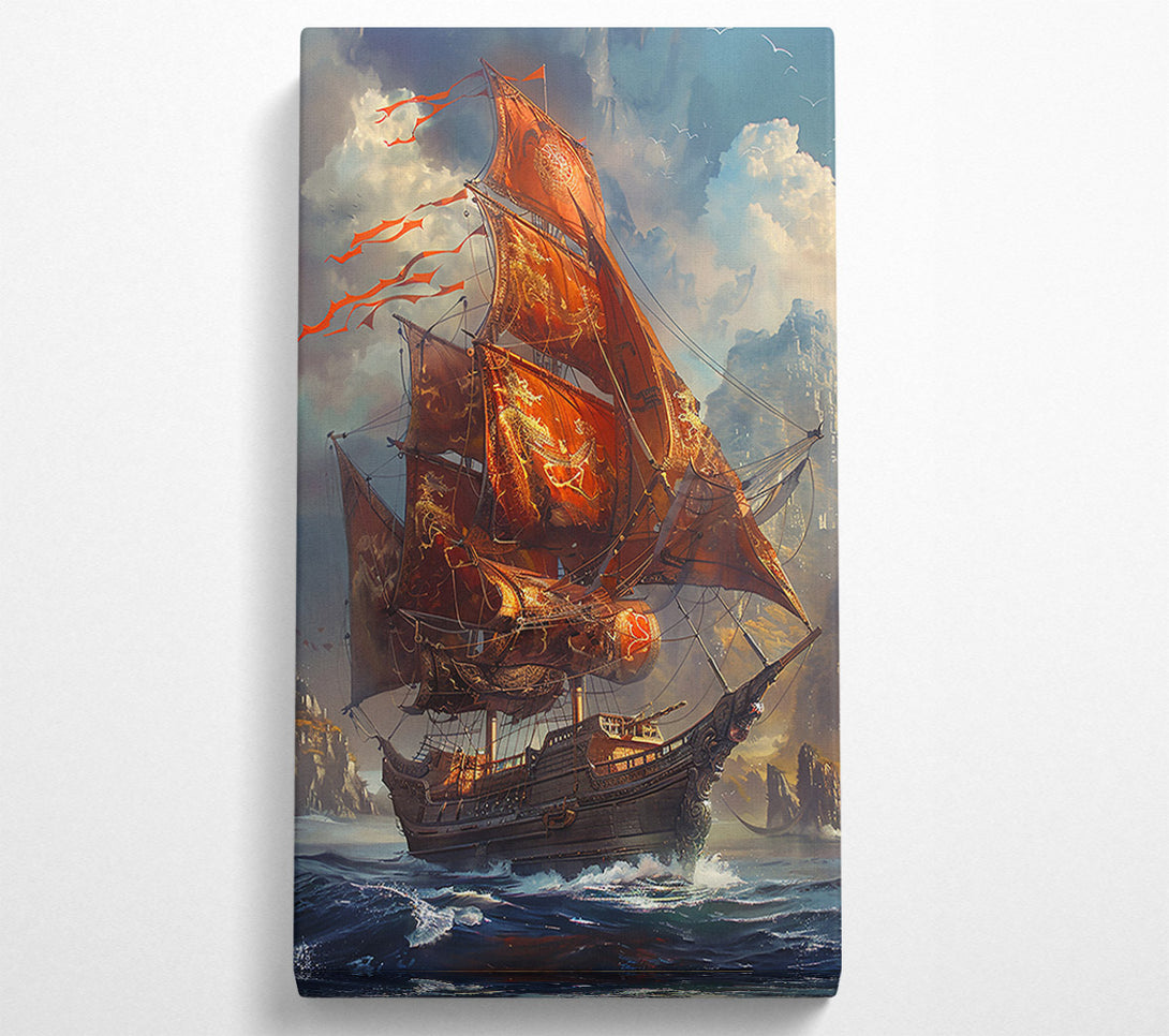  A Canvas Print of Crimson Sails Of Dawn Canvas Print