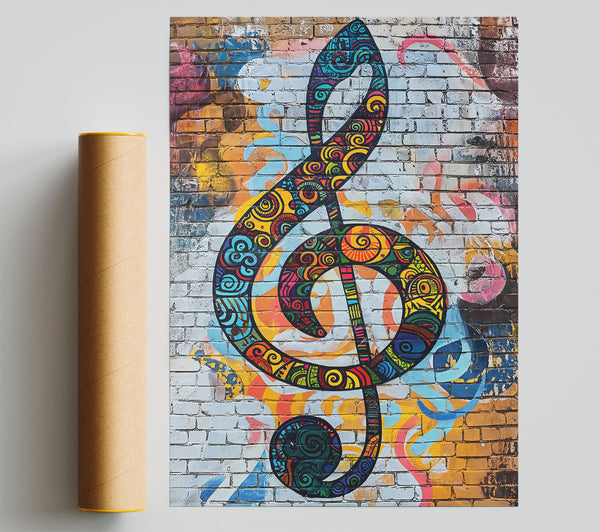 Yellow Brick Treble Clef Giclee Print
