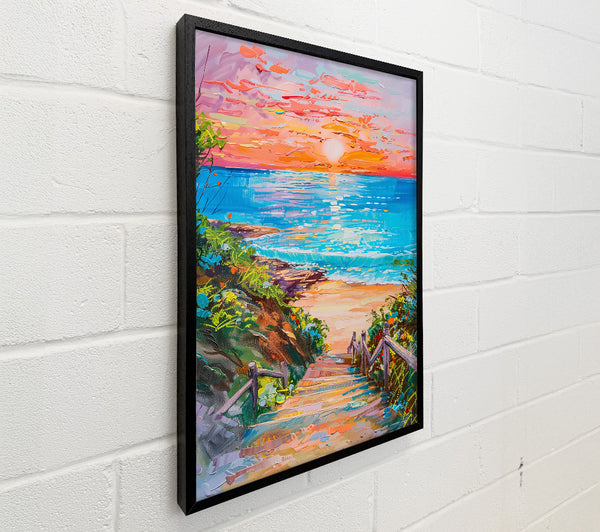 Sunset Steps To Blue Sea