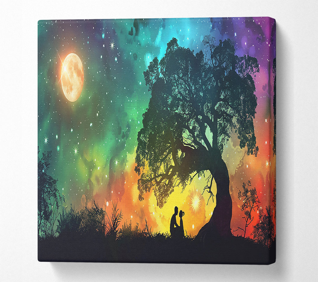  A Canvas Print of Golden Night Embrace Canvas Art