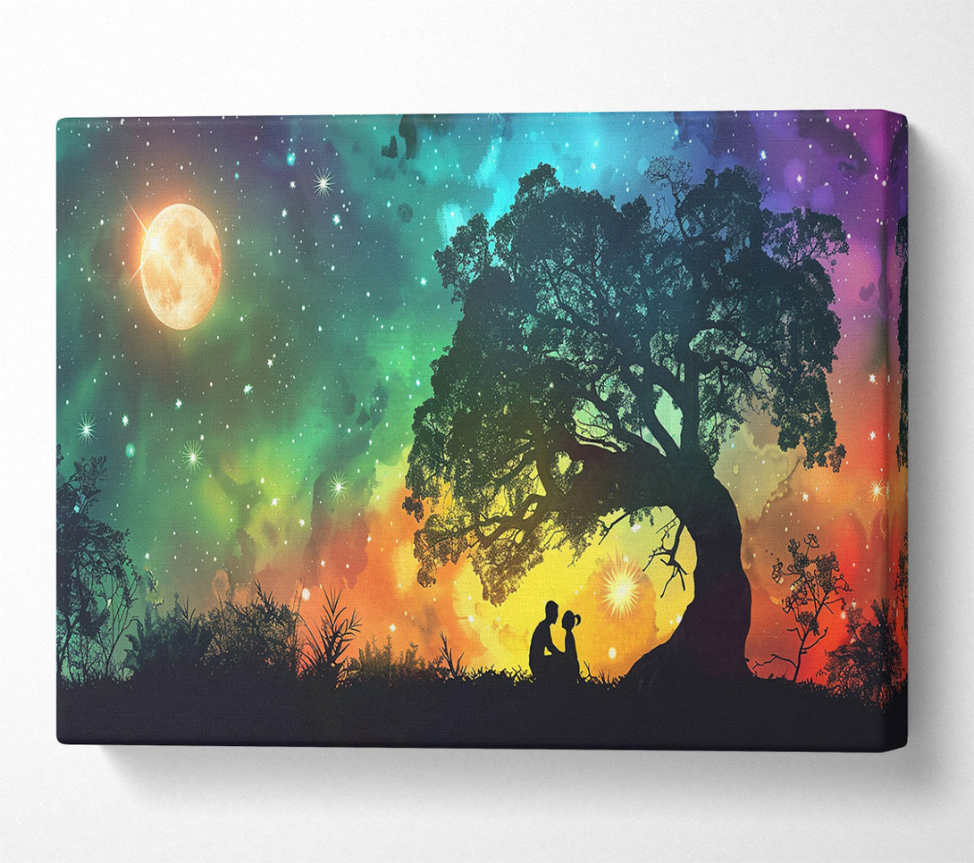  A Canvas Print of Golden Night Embrace Canvas Art
