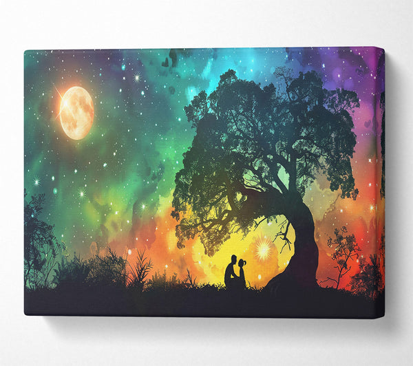  A Canvas Print of Golden Night Embrace Canvas Art