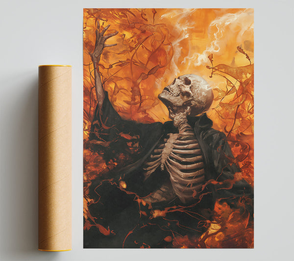 Orange Embers Rise Print