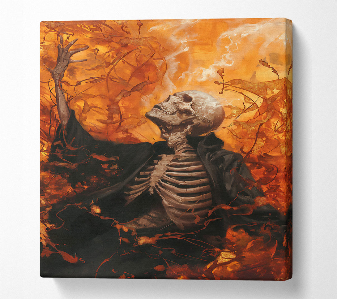  A Canvas Print of Orange Embers Rise Canvas Print