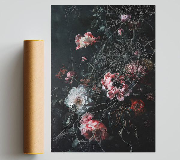 Crimson Web Of Bloom Poster