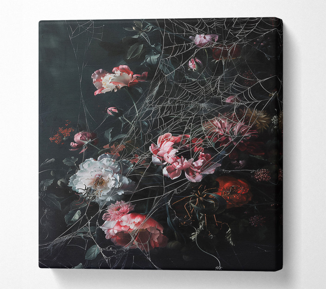  A Canvas Print of Crimson Web Of Bloom Canvas Art