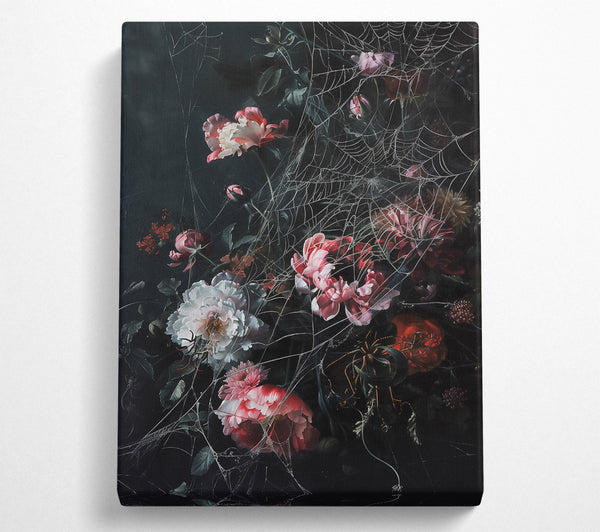  A Canvas Print of Crimson Web Of Bloom Canvas Art