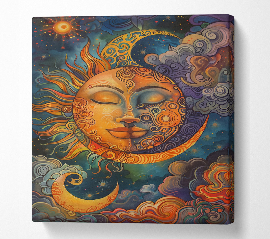  A Canvas Print of Golden Celestial Embrace Canvas Print