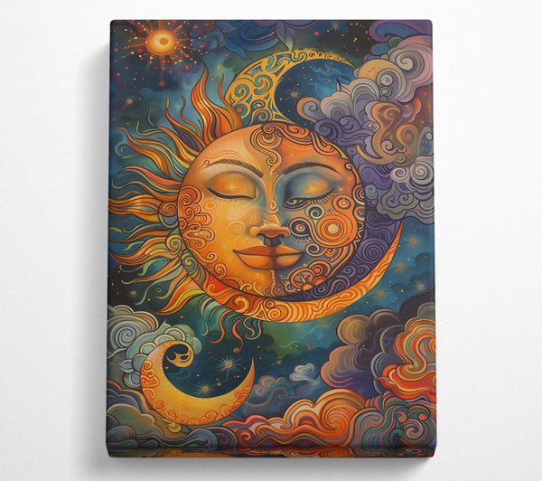  A Canvas Print of Golden Celestial Embrace Canvas Print