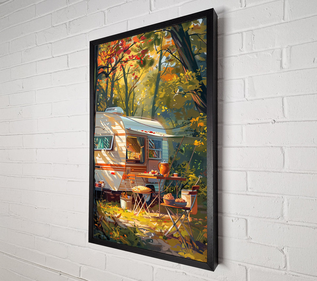  A Canvas Print of Golden Autumn Campsite Canvas Art