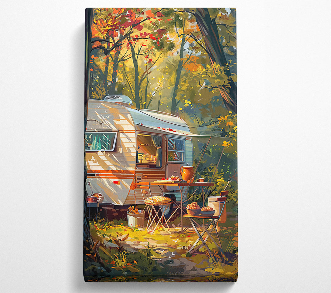  A Canvas Print of Golden Autumn Campsite Canvas Art